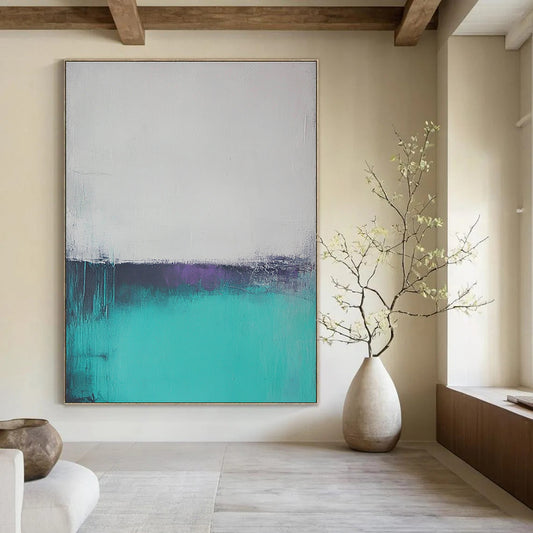 Turquoise and Purple Abstract for Modern Living Room & Artistic Home Office STSC590
