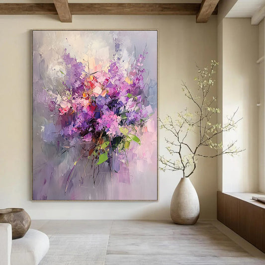 Purple Flower Bouquet (Impasto) for Romantic Wedding Venue & Feminine Boudoir STSC926