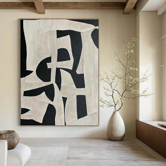 Black - White Geometric Art for Contemporary Office Breakout Areas DLZ0219