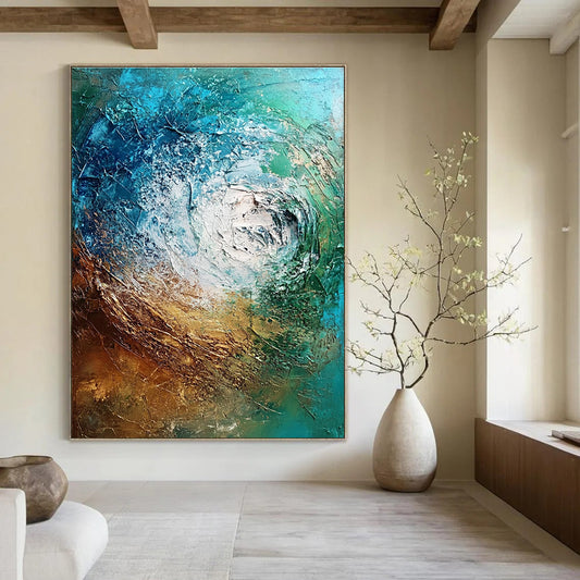 Ocean Swirl Abstract for Coastal Home Office & Spa Waiting Area STSC832