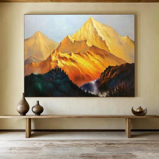 Golden Mountain Landscape Oil Painting for Grand Foyer DLZ2817