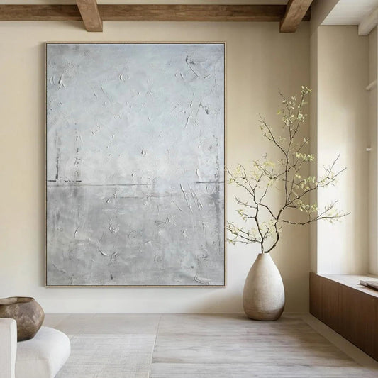 Minimalist Gray - Texture Abstract Art for Modern Living Room & Gallery Corridor DLZ2281
