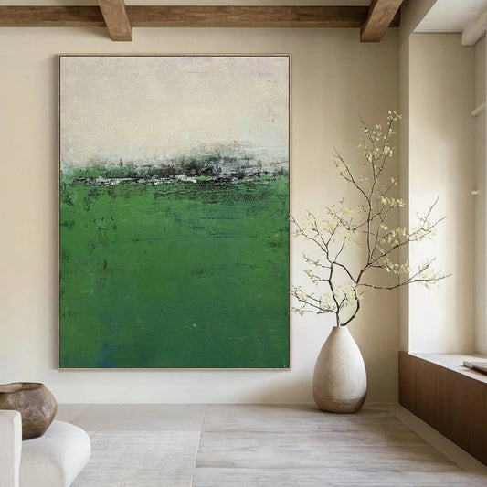 Green Field Abstract Art for Countryside Villa & Nature - Themed Restaurant DLZ1490