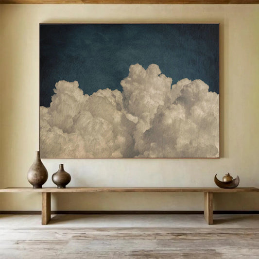Vintage Cloud Oil Painting for Retro - Inspired Living Rooms DLZ2508