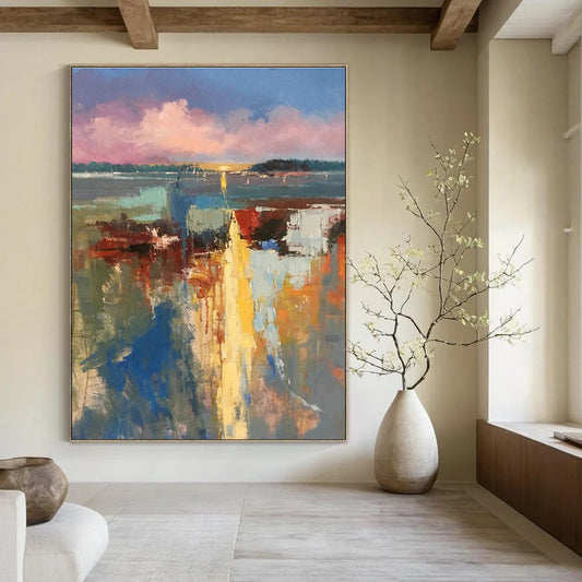 Colorful Coastal Abstract Art for Sunroom & Yacht Club DLZ2278