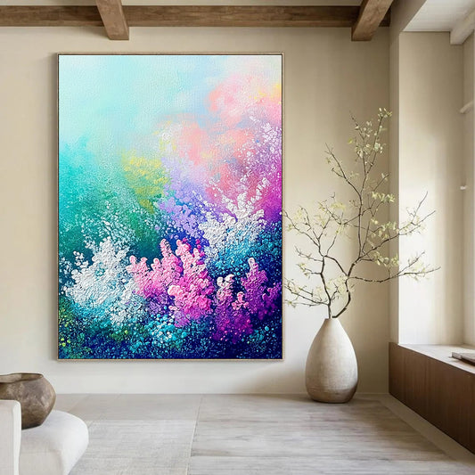 Colorful Floral Abstract Art for Boutique Hotel Lobby & Art - Loving Café STSC1119