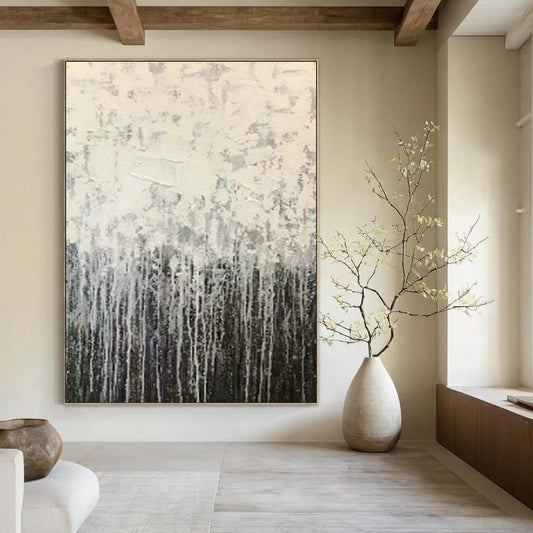 Gray Dripping Abstract Art for Modern Office Reception & Industrial - Style Café DLZ0890