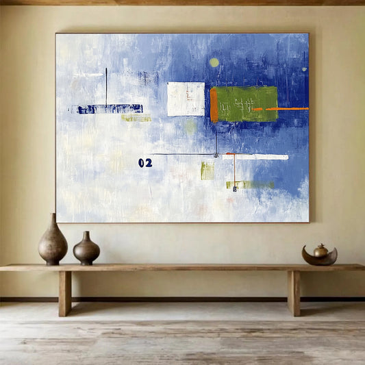 Blue - Toned Abstract Art for Creative Workshop & Nautical - Themed Restaurant SC493