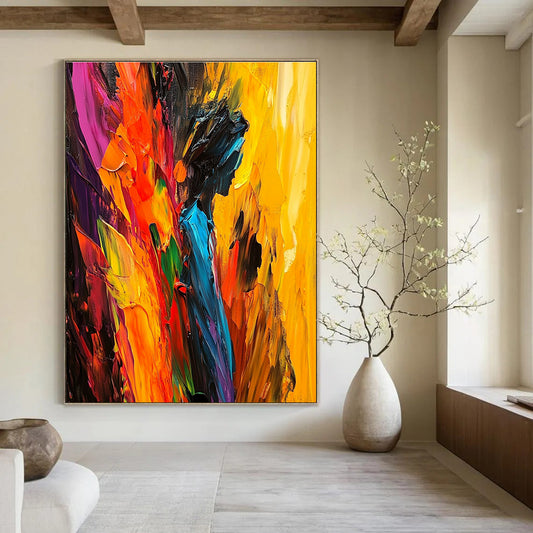 Colorful Silhouette in Abstract Background Art for Artistic Event Venue & Vibrant Home Studio STSC938