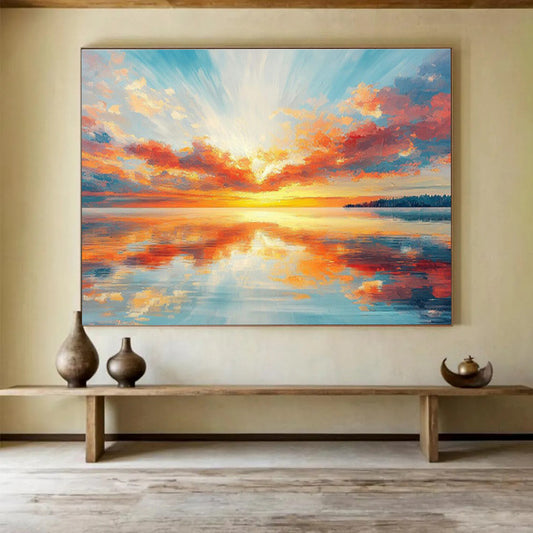 Sunrise Sea View Painting for Coastal Home Living Room DLZ3006