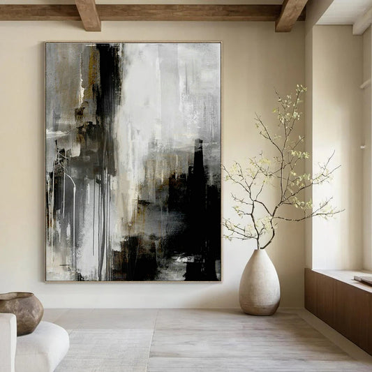 Gray - Black Abstract Art for Industrial Loft & Contemporary Office DLZ2035