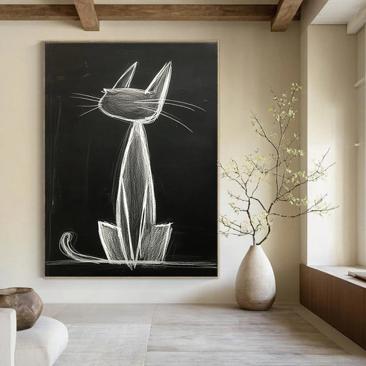Chalk Cat Drawing for Playful Kids’ Room & Urban - Style Loft STSC1184