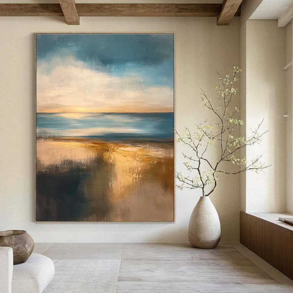 Serene Coastal Abstract Art for Beach House & Office Lounge STSC076