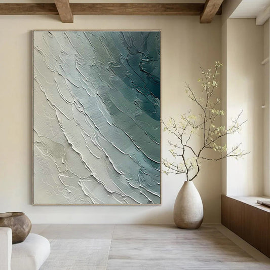 Blue - Gray Textured Art for Modern Office Conference Rooms DLZ0121