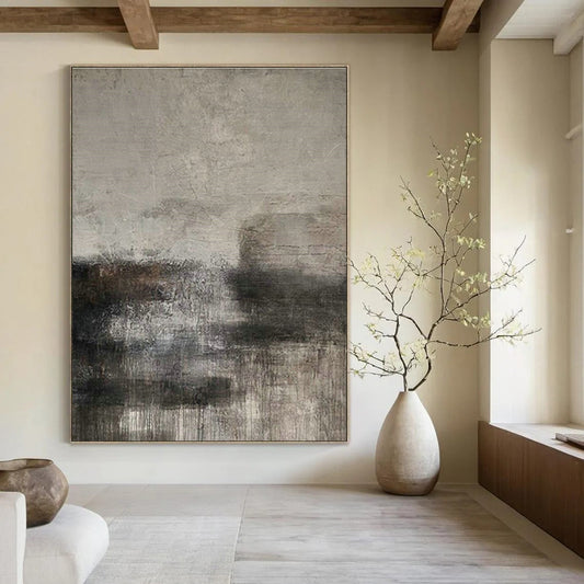 Gray - Brown Abstract Art for Industrial - Style Hotel Lobby Accents DLZ0194