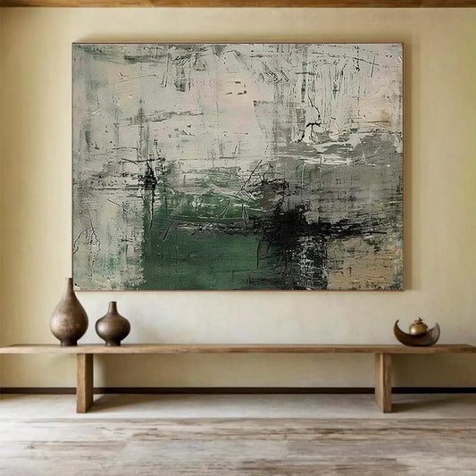 Gray - Green Abstract Art for Minimalist Office Waiting Rooms DLZ2535