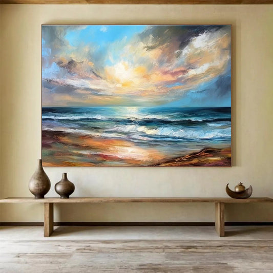 Vibrant Seaside Abstract Art for Lively Family Room DLZ2722