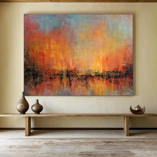 Orange - Red Sunset Abstract Art for Relaxing Balcony DLZ2770