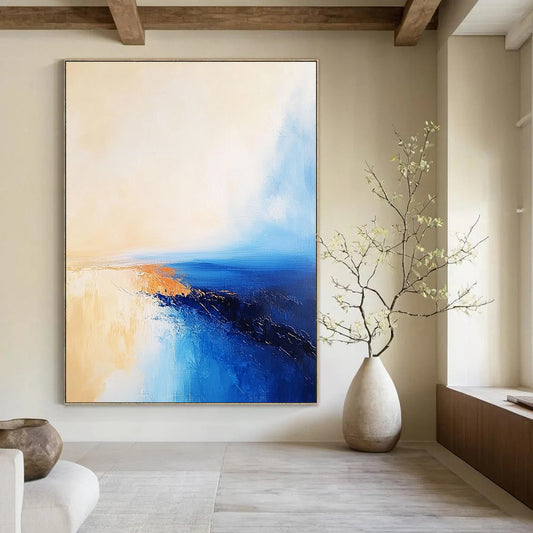 Minimalist Sea Abstract for Scandinavian - Style Home & Serene Meditation Room STSC599