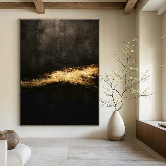 Black - Gold Abstract Art for Bedroom & Dining Room DLZ0351