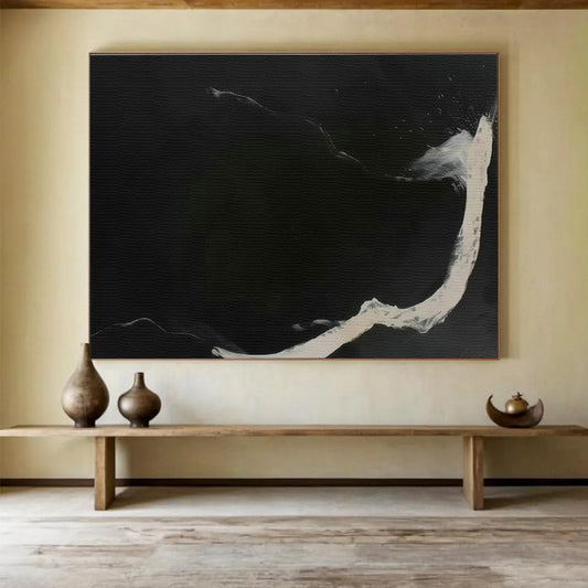 Black - White Ink - like Abstract Art for Zen - Inspired Living Rooms DLZ2526
