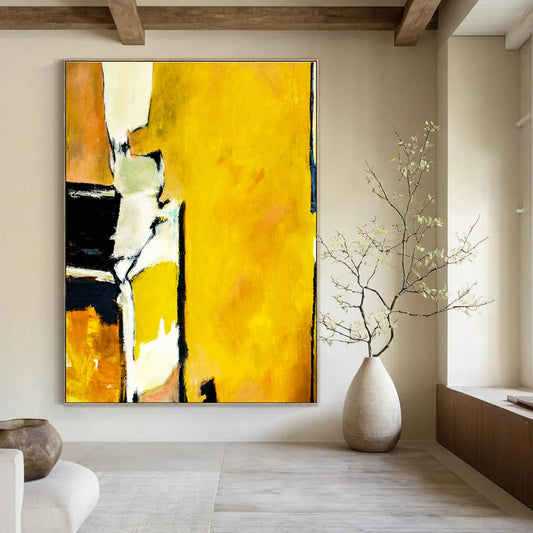 Yellow - Black Abstract Art for Modern Loft & Home Gym DLZ1108