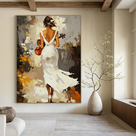 Woman with Violin Art for Classical Music Lover’s Home & Artistic Event Venue STSC1379