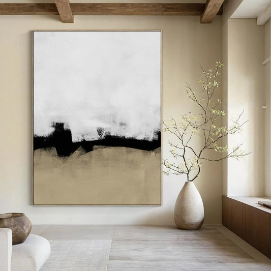 Black - White - Brown Abstract Art for Living Room & Study DLZ0515