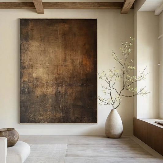 Brown - Toned Abstract Art for Rustic - Themed Whiskey Bars DLZ0179