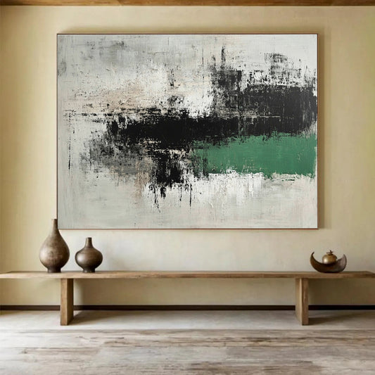Gray - Black - Green Abstract Art for Industrial - Style Office & Modern Art Gallery SC220