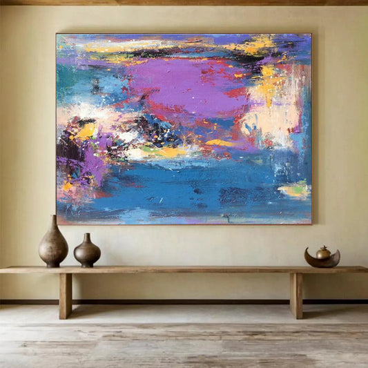 Purple - Blue Abstract Art for Creative Studio Lounges DLZ2545