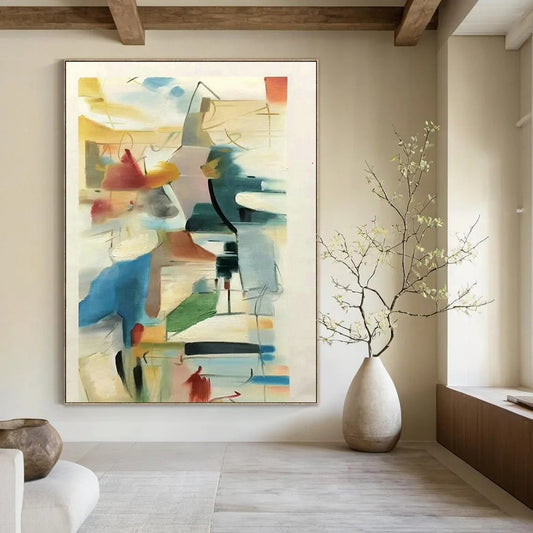 Colorful Lines Abstract Art for Creative Studio & Modern Café DLZ1450