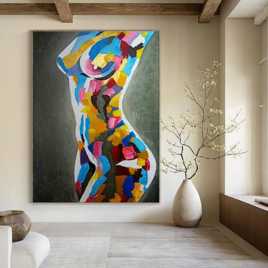 Colorful Abstract Torso Art for Body - Positive Studio & Art - Forward Home Gym DLZ2109