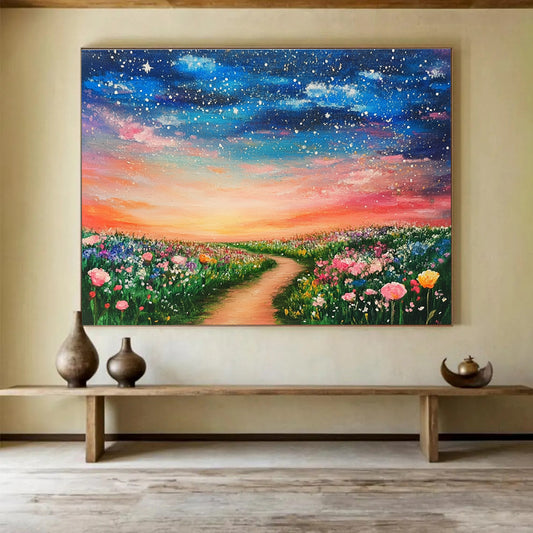 Colorful Flower Field Path Art for Garden - Themed Restaurant & Wedding Venue SC397