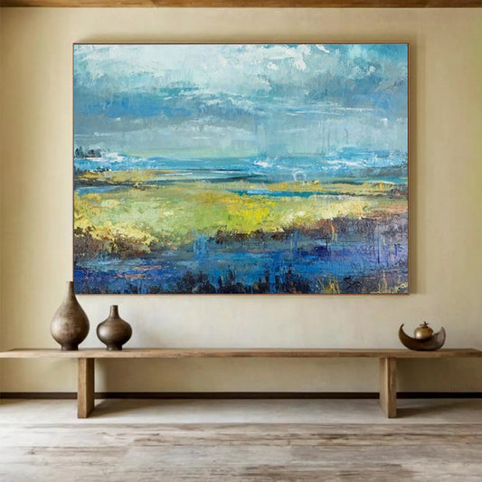 Abstract Landscape Art for Eco - Friendly Resort Lobbies DLZ2574