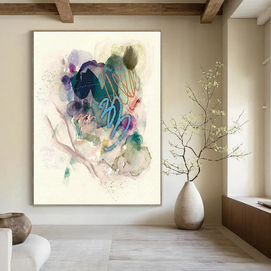 Watercolor Abstract Art for Yoga Studio Meditation Corners DLZ0147