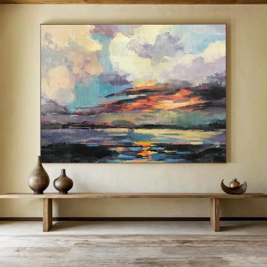 Sunset Sea View Abstract Art for Beachfront Hotel Balcony Lounges DLZ2581