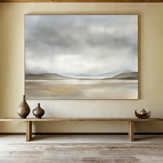 Gray Tonal Landscape Art for Modern Gallery & Serene Waiting Room SC073