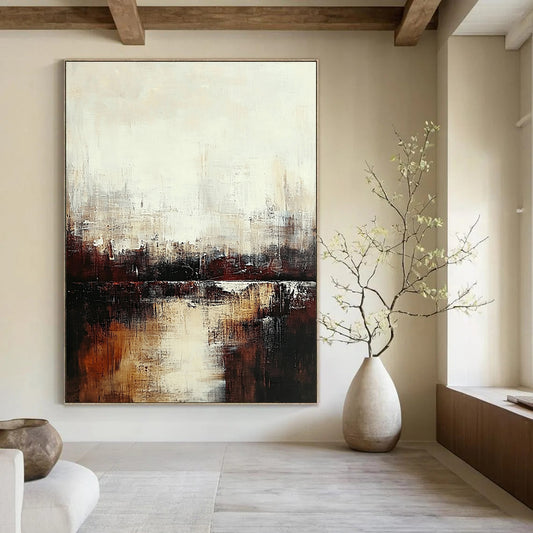 Neutral Tones Abstract Cityscape Art for Office & Study STSC724