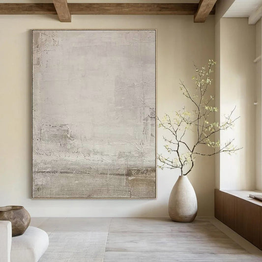 Gray - White Textured Abstract Art III for Modern Art Gallery & Industrial - Style Home Office DLZ1859