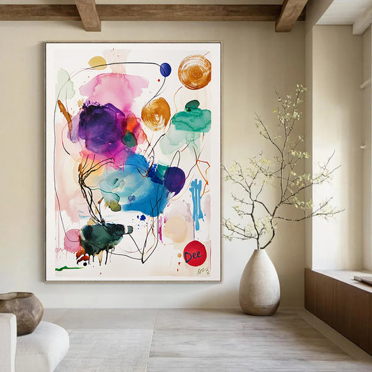 Watercolor Abstract Splashes for Artistic Home Studio & Bohemian Café STSC1046