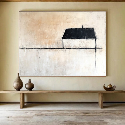Simple House Silhouette Art for Rustic Cottage & Minimalist Gallery SC145