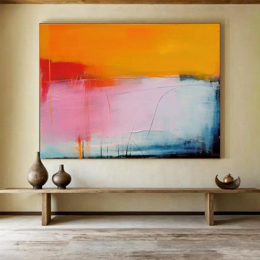 Orange - Pink Gradient Abstract Art for Modern Dining Room DLZ2883