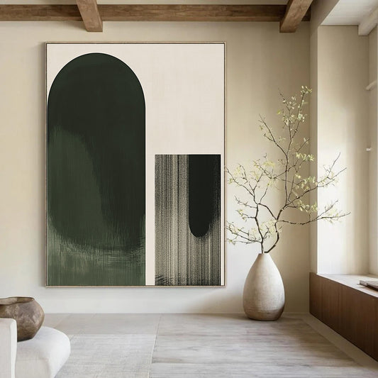 Abstract Green Shapes Art for Contemporary Home Living Room & Art Gallery Corridor STSC1031