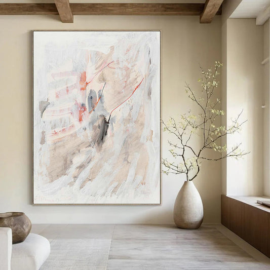 Soft Color Abstract Art for Minimalist Bedroom & Calming Yoga Studio DLZ2230