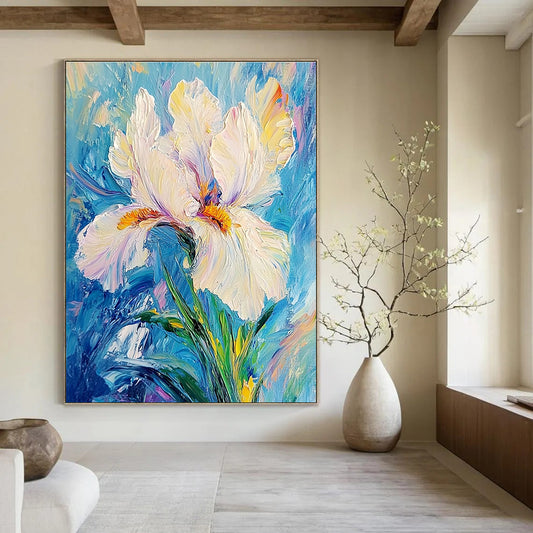 White Iris Flower Art for Florist Shop & Relaxing Spa STSC1384