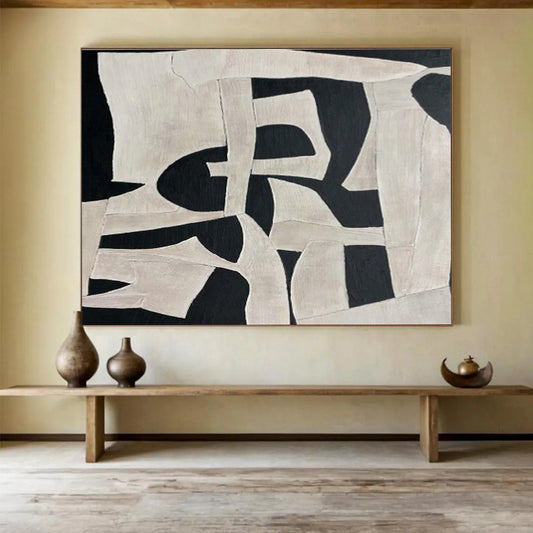 Black - White Geometric Abstract Art for Modern Office Receptions DLZ2475