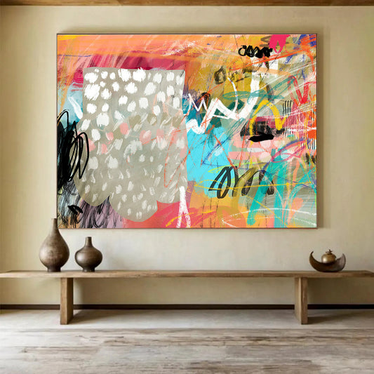 Colorful Graffiti - Style Abstract Art for Urban - Inspired Lounges DLZ2452