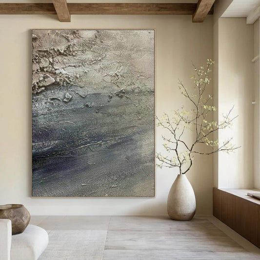 Gray - Blue Texture Art for Nautical - Themed Café Interiors DLZ0197