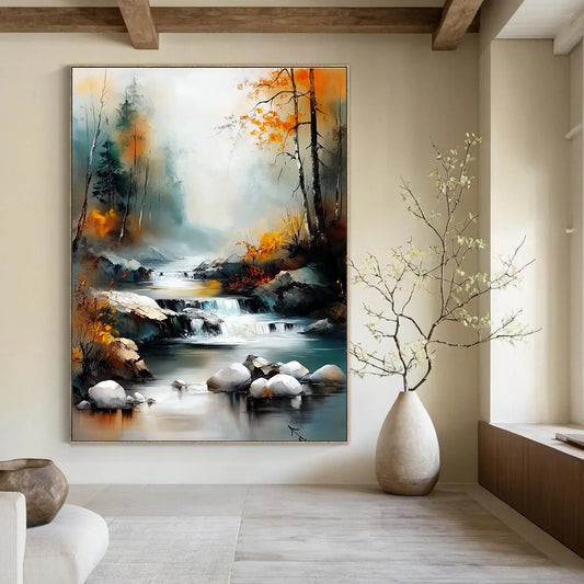 Autumn River Landscape for Nature - Themed Hotel & Cozy Cabin STSC1165